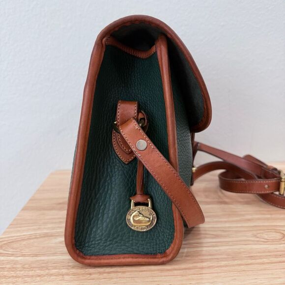 Vintage Green Dooney & Bourke Leather Equestrian Crossbody Medium Essex Purse - Picture 6 of 14